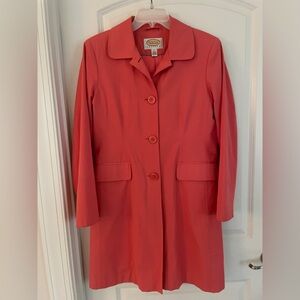Talbots Vibrant Coral Trench Coat